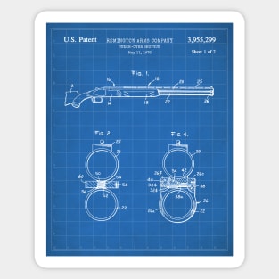 Remington Shotgun Patent - Police Officer Law Enforcement Art - Blueprint Sticker